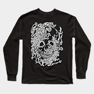 skull 1 white Long Sleeve T-Shirt